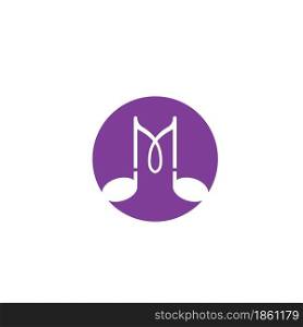m letter music note vector illustration icon design