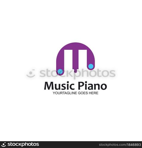 m letter piano concept icon vector illustration design template