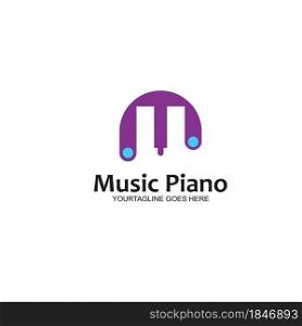 m letter piano concept icon vector illustration design template
