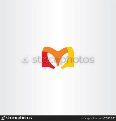 m letter red orange yellow logo