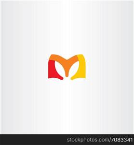 m letter red orange yellow logo