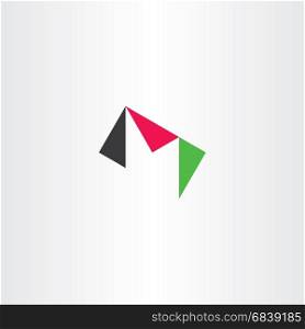 m letter triangle logo icon