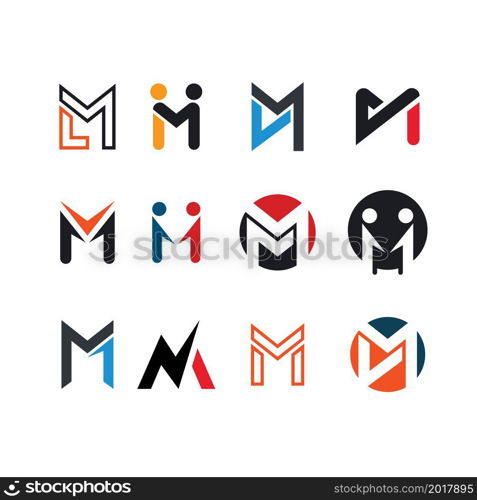 M Letter vector icon set Template Illustration design template