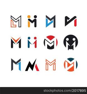 M Letter vector icon set Template Illustration design template