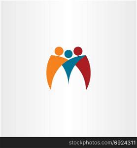 m logo business people team friends logotype vector