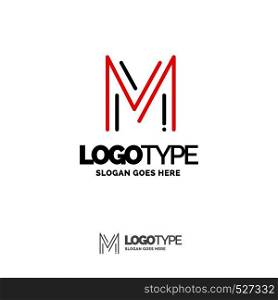 M Logo. Digital Logo template. Black and Red Logo template, Technology Brand Name Design. Creative Symbol Place for Tagline/slogan. Elegant Logo Design Template