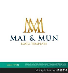 M M Letter Vector Icon Logo Template Illustration Design. Vector EPS 10.