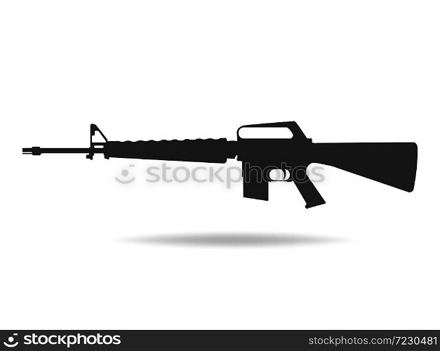 m16 icon .Machine gun black silhouette. Vector illustration