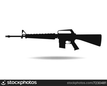 m16 icon .Machine gun black silhouette. Vector illustration