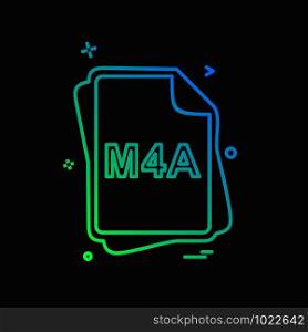 M4A file type icon design vector