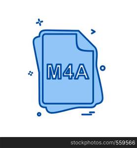 M4A file type icon design vector