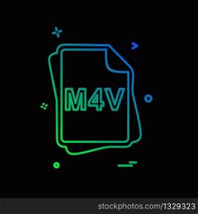 M4V file type icon design vector