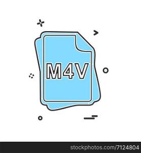 M4V file type icon design vector