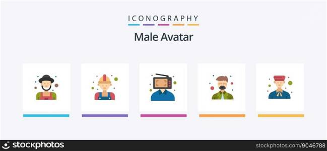 Ma≤Avatar Flat 5 Icon Pack Including avatar. professor. content. master. marketing. Creative Icons Design
