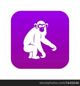 Macaque icon digital purple for any design isolated on white vector illustration. Macaque icon digital purple