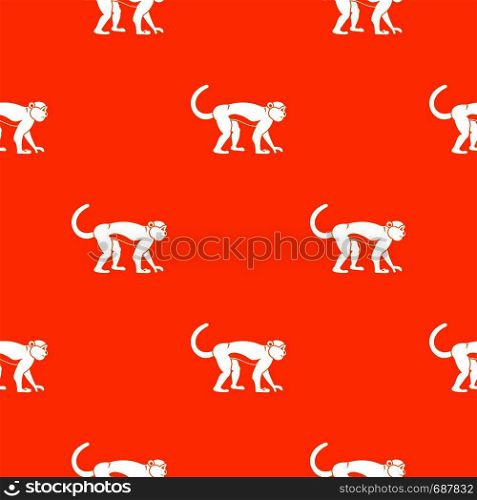 Macaque pattern repeat seamless in orange color for any design. Vector geometric illustration. Macaque pattern seamless