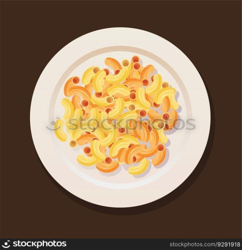macaroni noodle isolated vector illustration