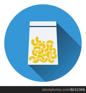 Macaroni package icon. Flat color design. Vector illustration.