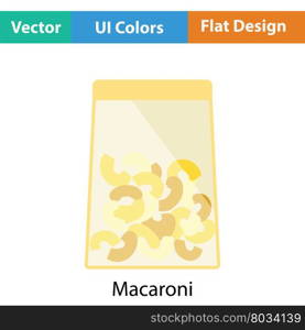 Macaroni package icon. Flat color design. Vector illustration.