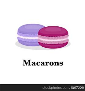 Macarons. French macaroons. Colorful sweet sandwich cookie.