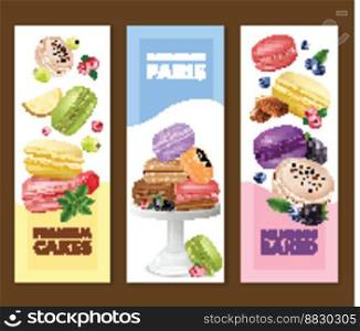 Macaroons vertical banners set vector image