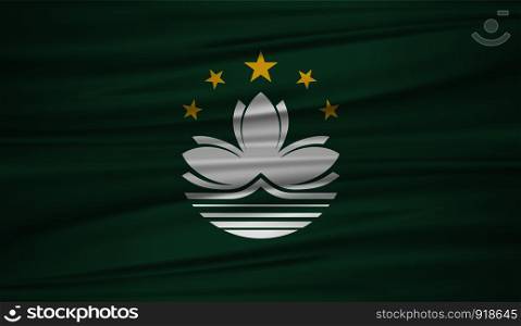 Macau flag vector. Vector flag of Macau blowig in the wind. EPS 10.