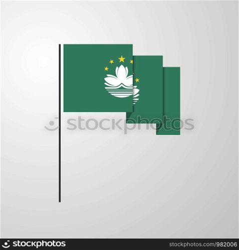 Macau waving Flag creative background