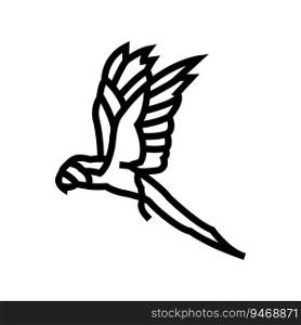 macaw flying parrot bird line icon vector. macaw flying parrot bird sign. isolated contour symbol black illustration. macaw flying parrot bird line icon vector illustration