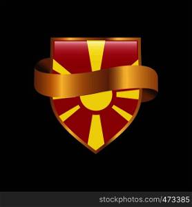 Macedonia flag Golden badge design vector