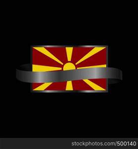 Macedonia flag Ribbon banner design