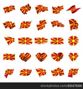 Macedonia flag, vector illustration. Macedonia flag, vector illustration on a white background