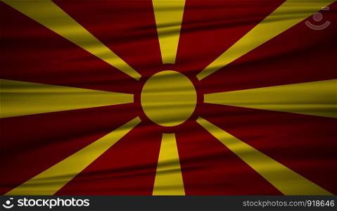 Macedonia flag vector. Vector flag of Macedonia blowig in the wind. EPS 10.
