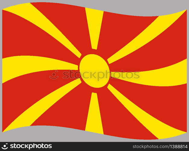 Macedonia National flag. original color and proportion. Simply vector illustration background, from all world countries flag set for design, education, icon, icon, isolated object and symbol for data visualisation