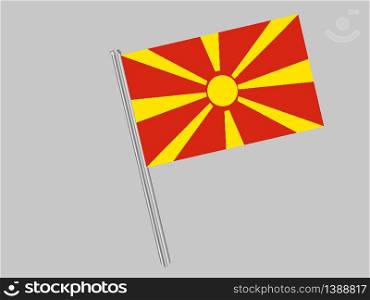 Macedonia National flag. original color and proportion. Simply vector illustration background, from all world countries flag set for design, education, icon, icon, isolated object and symbol for data visualisation