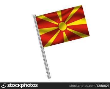 Macedonia National flag. original color and proportion. Simply vector illustration background, from all world countries flag set for design, education, icon, icon, isolated object and symbol for data visualisation