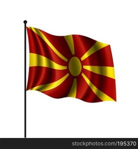 Macedonia national flag, vector illustration on a white background. Macedonia flag, vector illustration on a white background