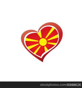 Macedonia national flag, vector illustration on a white background. Macedonia flag, vector illustration on a white background