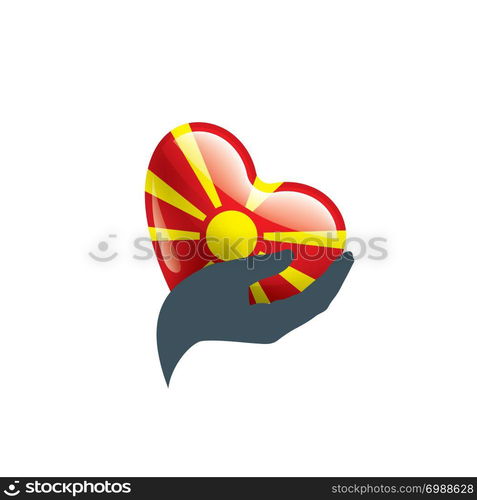 Macedonia national flag, vector illustration on a white background. Macedonia flag, vector illustration on a white background