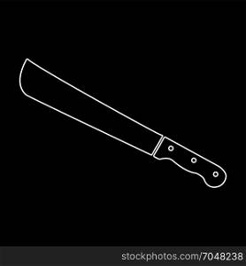 Machete or big knife white icon .