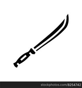 machete weapon war glyph icon vector. machete weapon war sign. isolated symbol illustration. machete weapon war glyph icon vector illustration