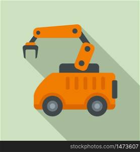 Machine arm robot icon. Flat illustration of machine arm robot vector icon for web design. Machine arm robot icon, flat style