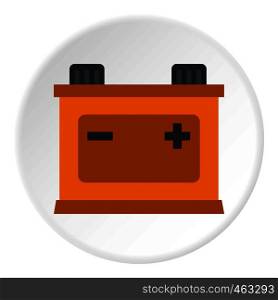 Machine battery icon in flat circle isolated vector illustration for web. Machine battery icon circle