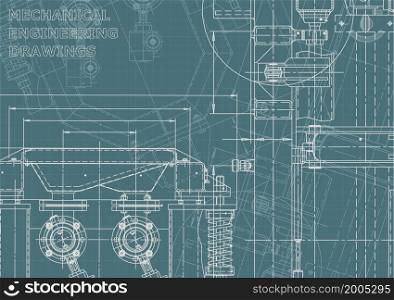 Machine-building. Instrument-making. Computer aided design system. Corporate Identity. Blueprint, background. Instrument-making Corporate Identity