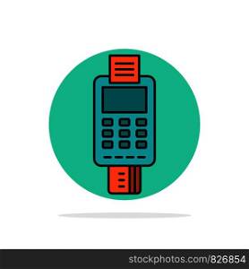 Machine, Business, Card, Check, Credit Card, Credit Card Machine, Payment, ATM Abstract Circle Background Flat color Icon