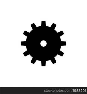 Machine Gear, Machinery Mechanism. Flat Vector Icon illustration. Simple black symbol on white background. Machine Gear, Machinery Mechanism sign design template for web and mobile UI element. Machine Gear, Machinery Mechanism Vector Icon
