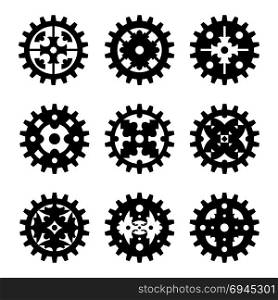 Machine Gear Wheel Cogwheel set. Machine Gear Wheel Cogwheel set on a white background isolated vector illustration eps10
