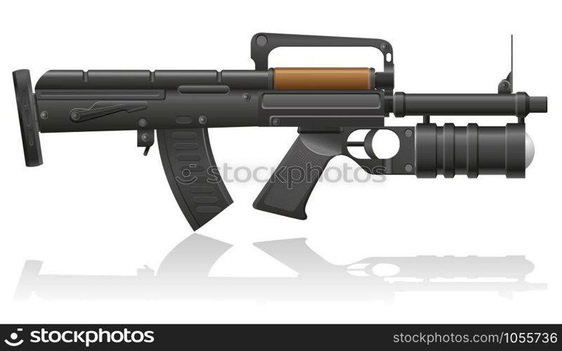 machine gun with a grenade launcher vector illustration isolated on white background