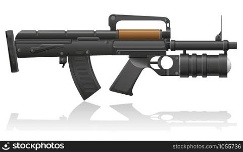 machine gun with a grenade launcher vector illustration isolated on white background