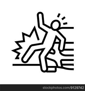 machine hit man accident line icon vector. machine hit man accident sign. isolated contour symbol black illustration. machine hit man accident line icon vector illustration