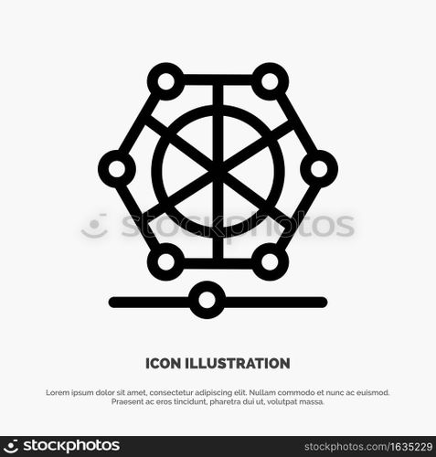 Machine, Learning, Language, Data Line Icon Vector